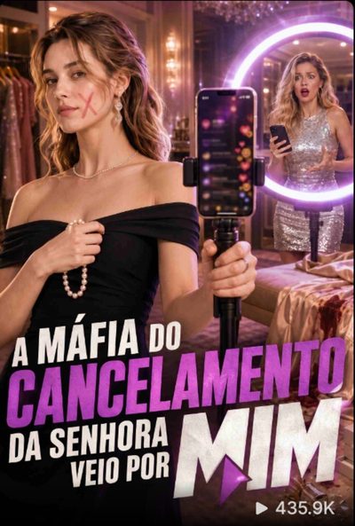 Capa da minissérie A Máfia do Cancelamento da Senhora Veio por Mim