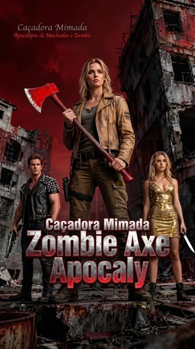 Capa da minissérie Caçadora Mimada Apocalipse de Machados e Zumbis