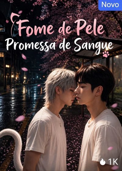 Capa da minissérie Fome de Pele Promessa de Sangue� Meu Perigoso Colega de Quarto com Jeito de Gato�