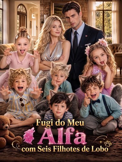Capa da minissérie Fugi do Meu Alfa com Seis Filhotes de Lobo
