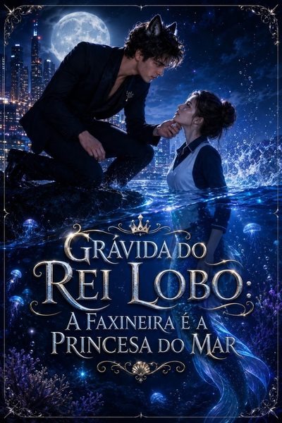 Capa da minissérie Grávida do Rei Lobo: a Faxineira É a Princesa do Mar