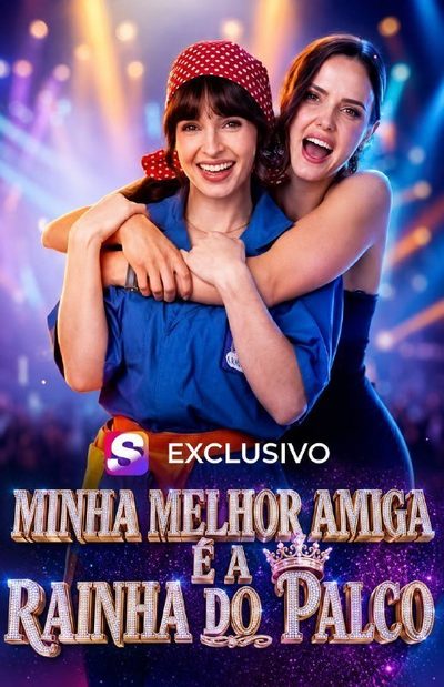 Capa da minissérie Minha melhor amiga é a rainha do palco